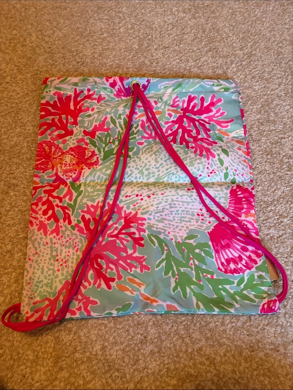 NWOT Lilly Pulitzer Coral Cay drawstring backpack